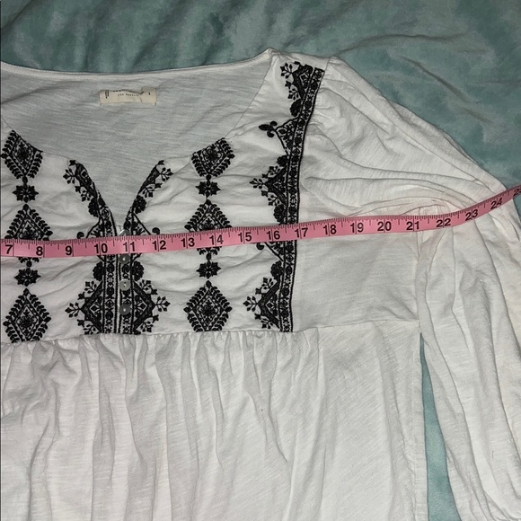 Lucky Brand White Top with Black Embroidery - Picture 8 of 14